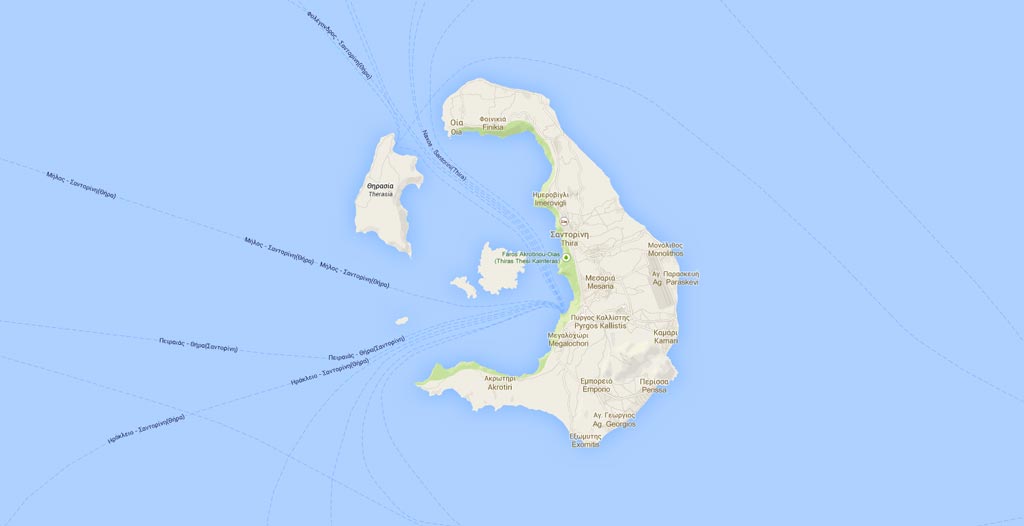 mapa de Santorini que ver y hacer