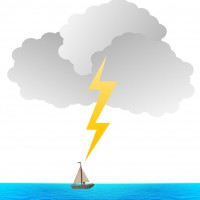 Navegar en medio de una tormenta eléctrica
